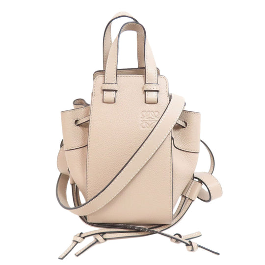 LOEWE Handbag Calfskin beige Mini Hammock 2WAY