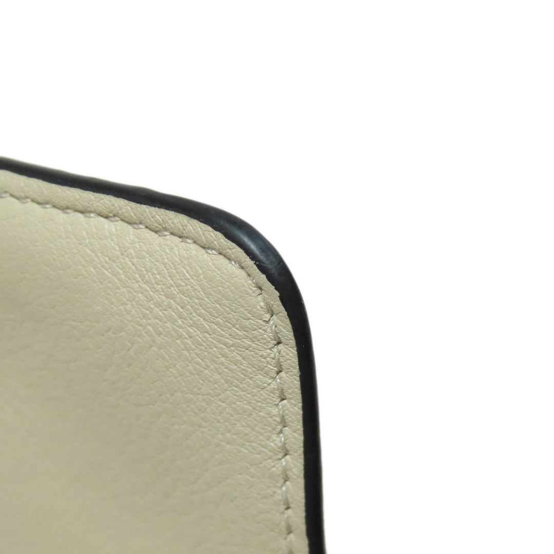LOEWE Coin case Calfskin beige Anagram coin card holder Women Used Authentic