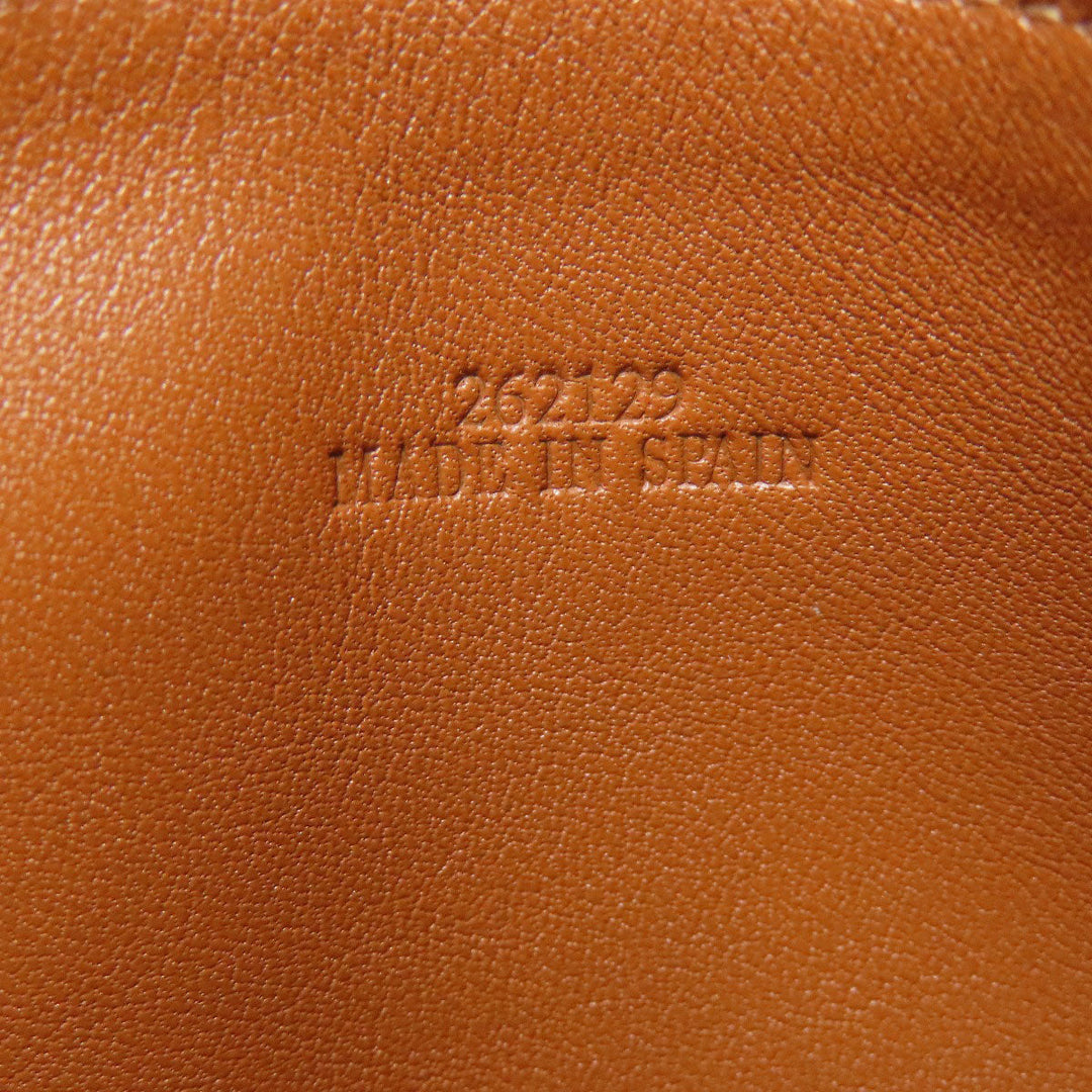 LOEWE Coin case Calfskin beige Anagram coin card holder Women Used Authentic