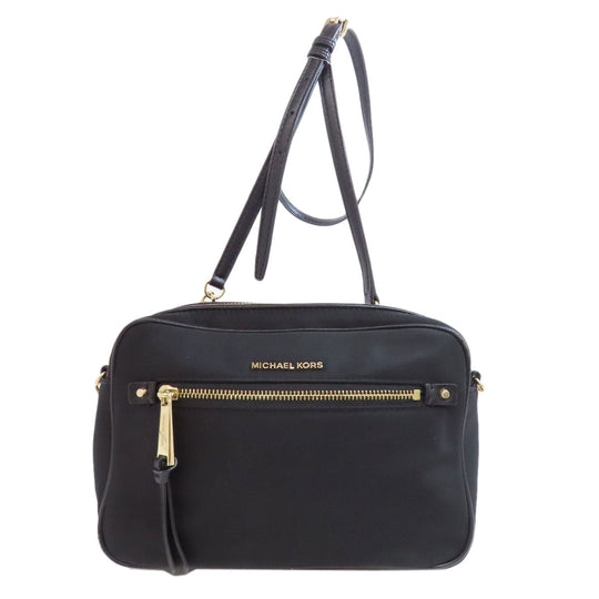 MICHAEL KORS Shoulder Bag Nylon black logo Women Used Authentic