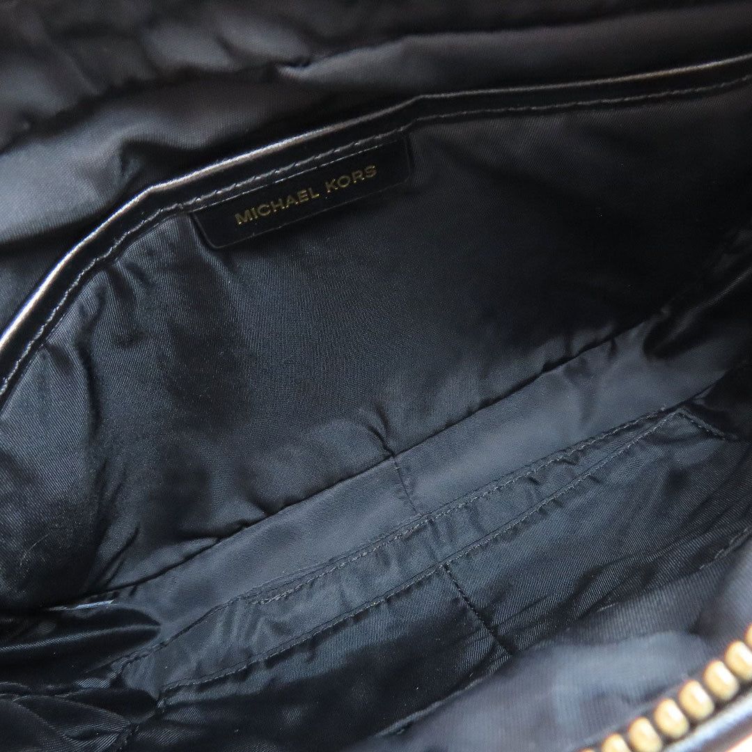 MICHAEL KORS Shoulder Bag Nylon black logo Women Used Authentic