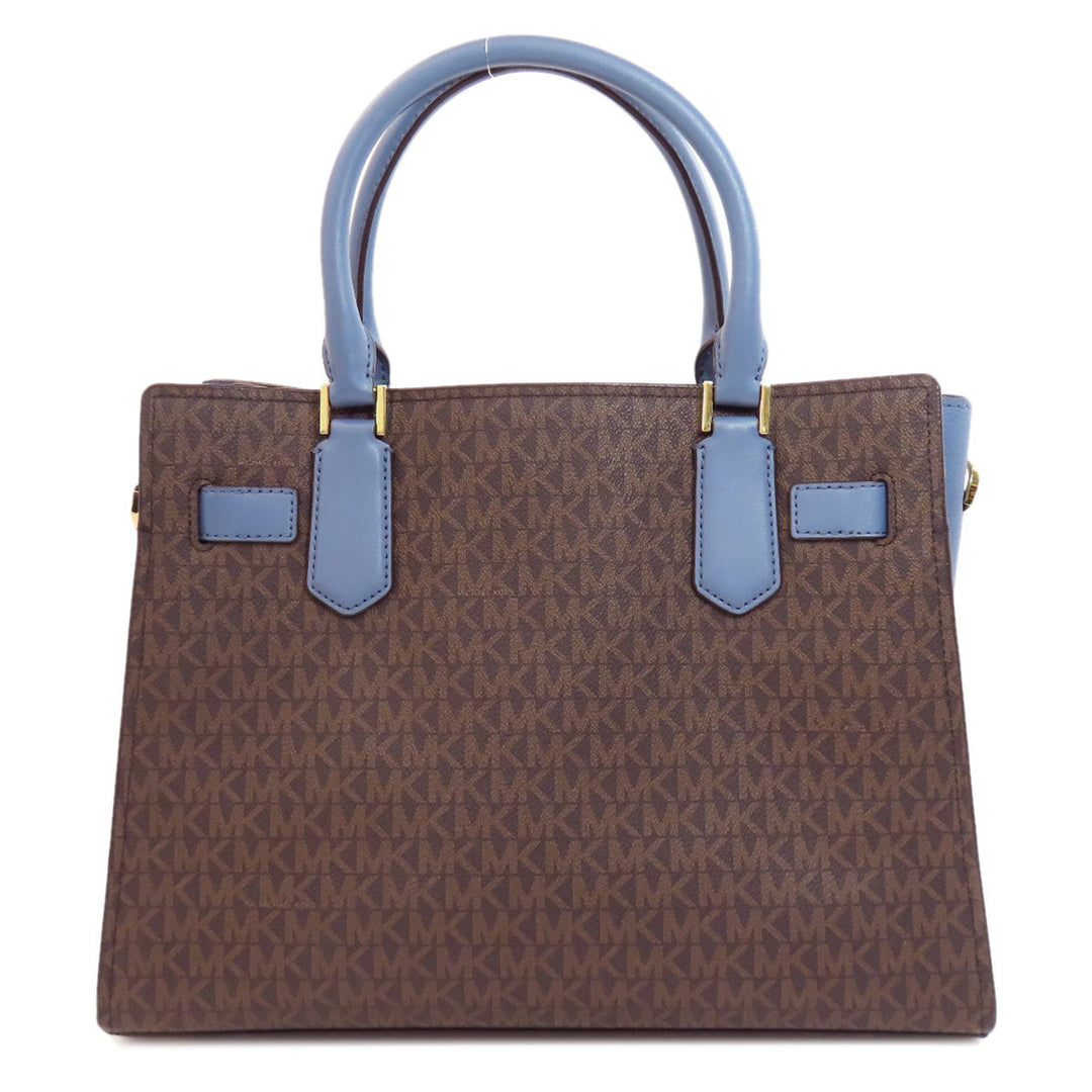 MICHAEL KORS Tote Bag PVC Brown Hamilton MK Signature 2WAY Women Used Authentic