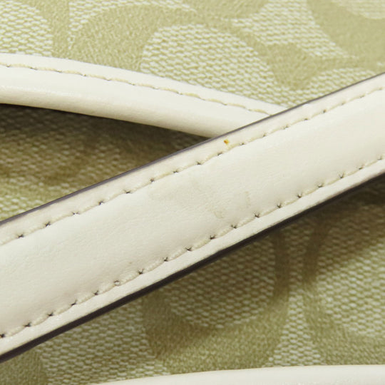 COACH Shoulder Bag F58297 PVC white Signature Women Used Authentic