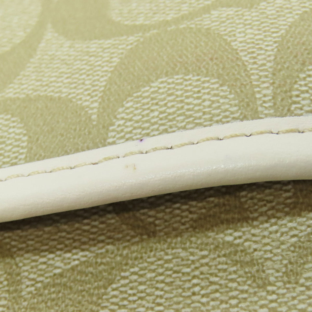 COACH Shoulder Bag F58297 PVC white Signature Women Used Authentic