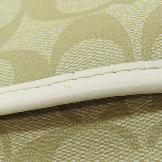 COACH Shoulder Bag F58297 PVC white Signature Women Used Authentic