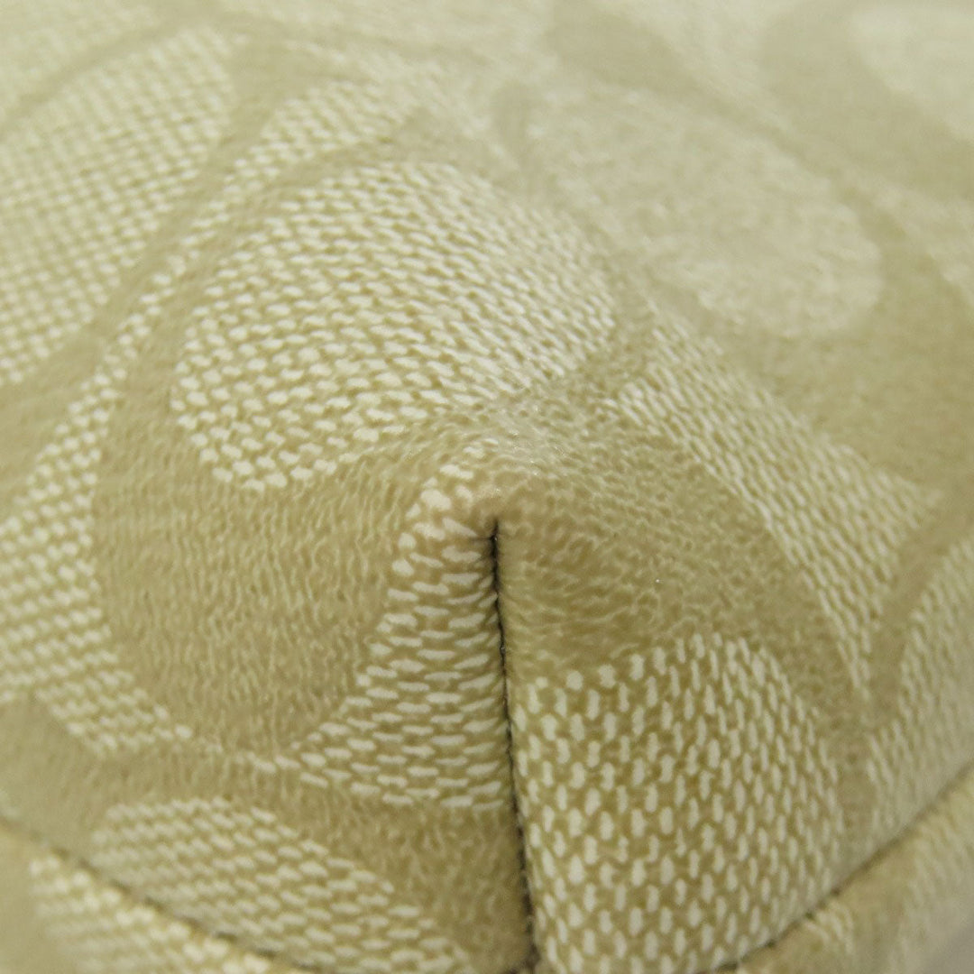 COACH Shoulder Bag F58297 PVC white Signature Women Used Authentic