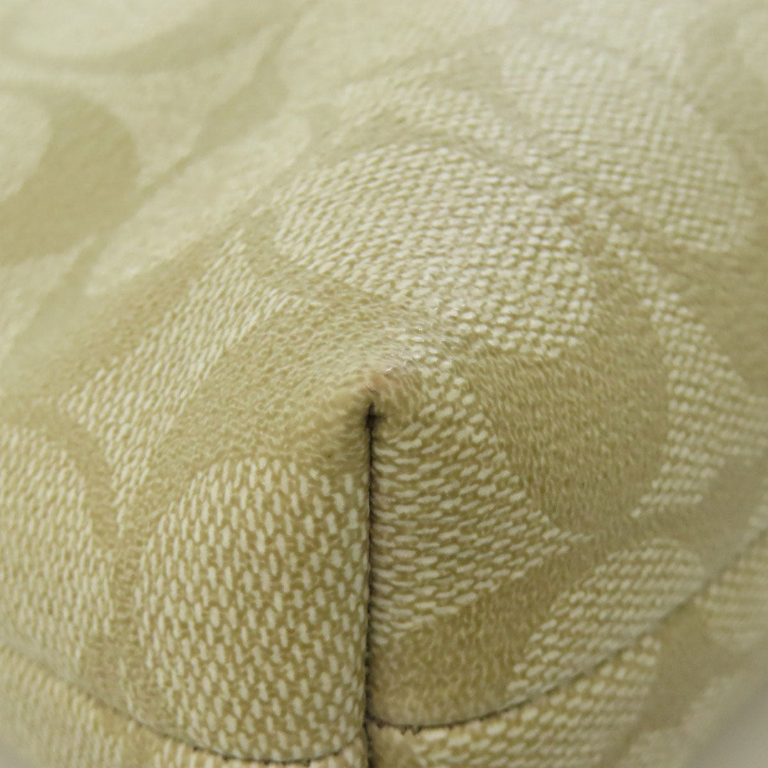 COACH Shoulder Bag F58297 PVC white Signature Women Used Authentic