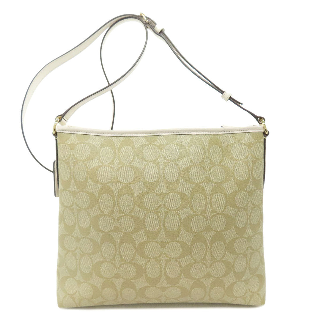 COACH Shoulder Bag F58297 PVC white Signature Women Used Authentic