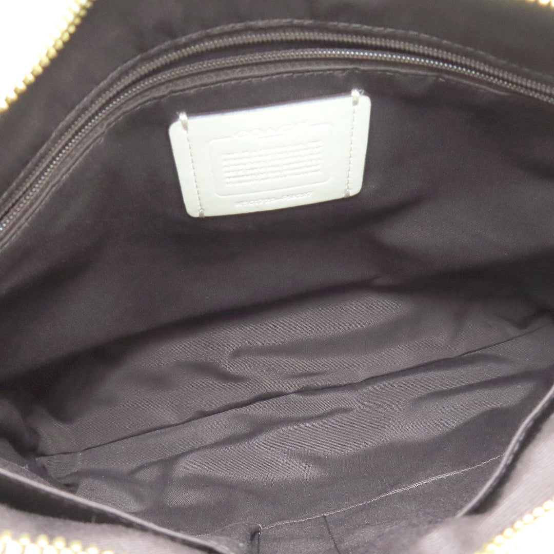 COACH Shoulder Bag F58297 PVC white Signature Women Used Authentic