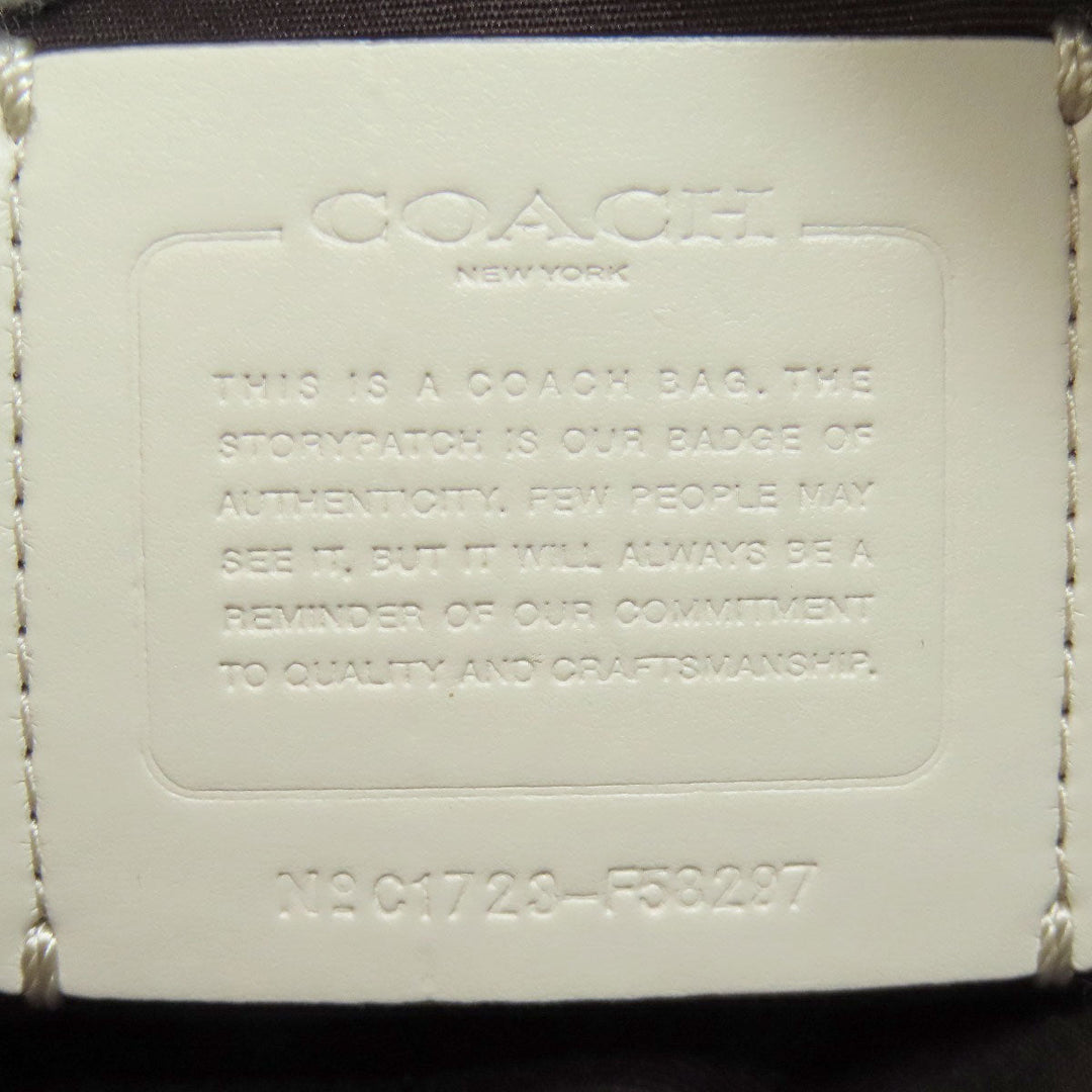 COACH Shoulder Bag F58297 PVC white Signature Women Used Authentic