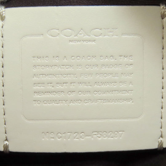 COACH Shoulder Bag F58297 PVC white Signature Women Used Authentic