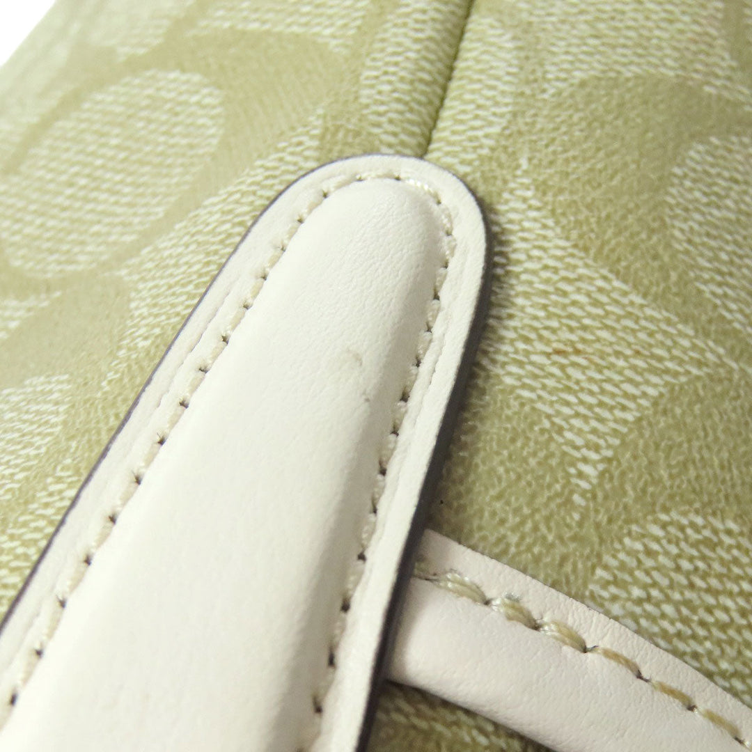 COACH Shoulder Bag F58297 PVC white Signature Women Used Authentic