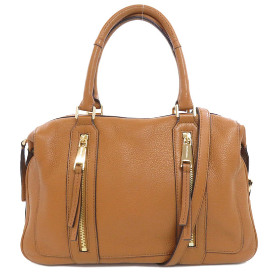 MICHAEL KORS Handbag leather Brown 2WAY Women Used Authentic