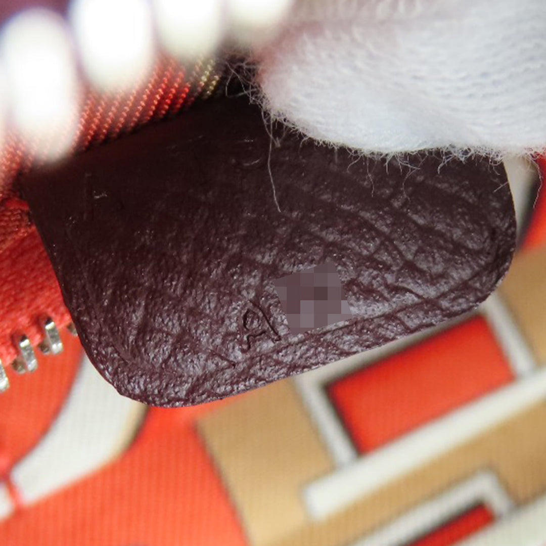 HERMES Long Wallet Purse Epsom wine-red Azap Silkin Silver Metal Women Used Authentic