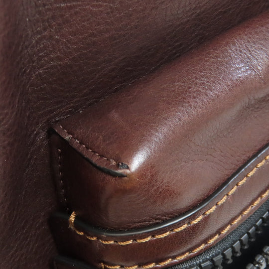COACH Backpack 36229 leather Brown Academy Backpack with Whipstitch Women Used Authentic