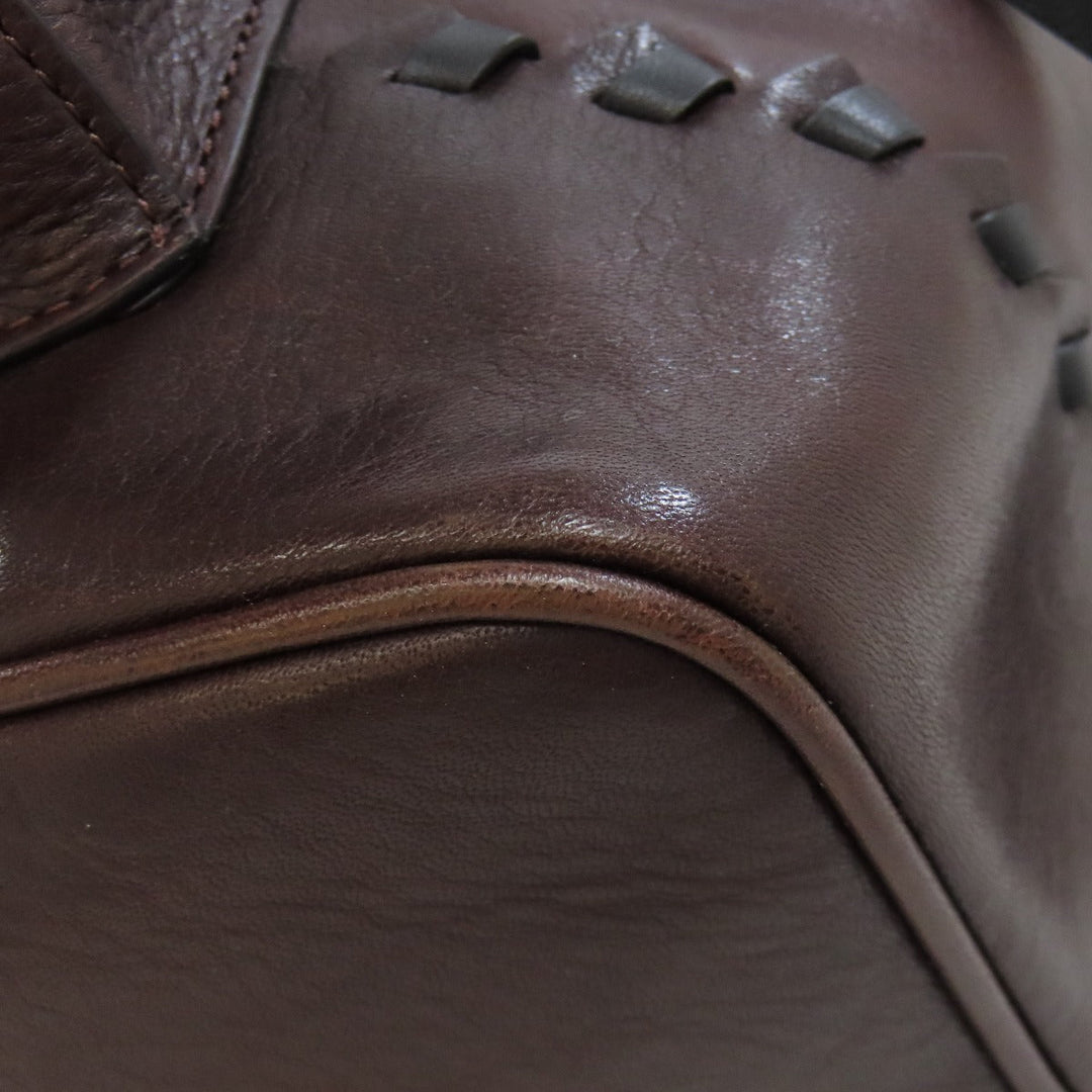 COACH Backpack 36229 leather Brown Academy Backpack with Whipstitch Women Used Authentic