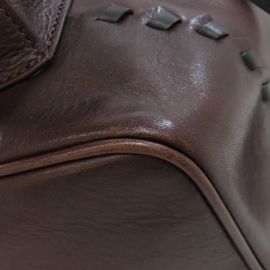 COACH Backpack 36229 leather Brown Academy Backpack with Whipstitch Women Used Authentic