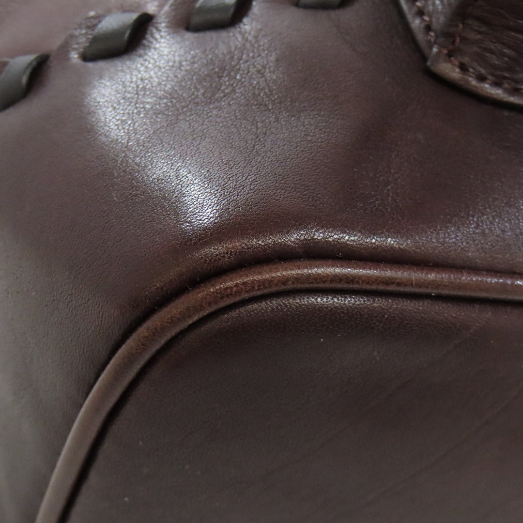 COACH Backpack 36229 leather Brown Academy Backpack with Whipstitch Women Used Authentic