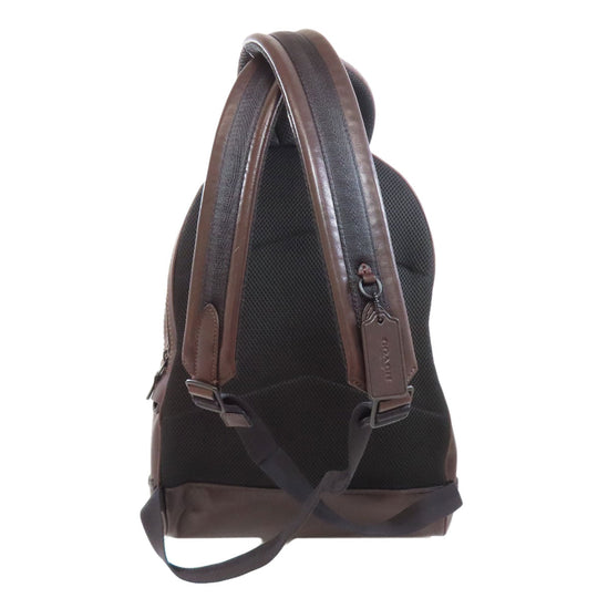 COACH Backpack 36229 leather Brown Academy Backpack with Whipstitch Women Used Authentic