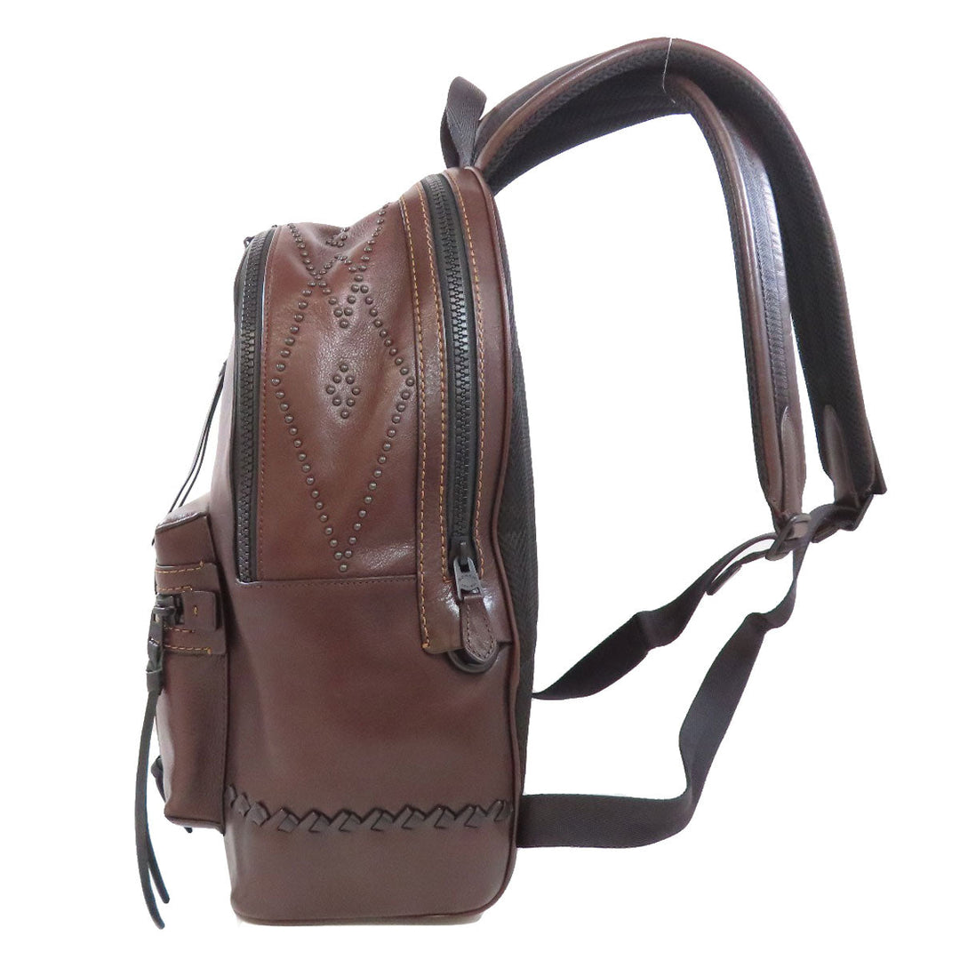 COACH Backpack 36229 leather Brown Academy Backpack with Whipstitch Women Used Authentic