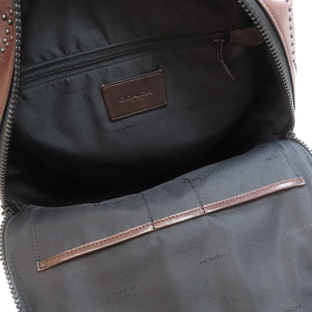 COACH Backpack 36229 leather Brown Academy Backpack with Whipstitch Women Used Authentic
