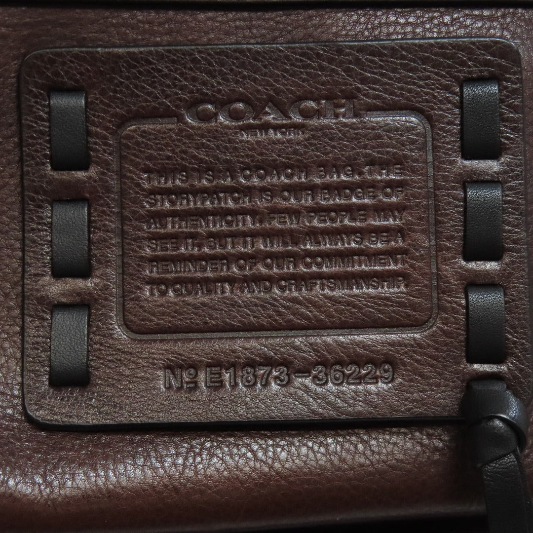 COACH Backpack 36229 leather Brown Academy Backpack with Whipstitch Women Used Authentic