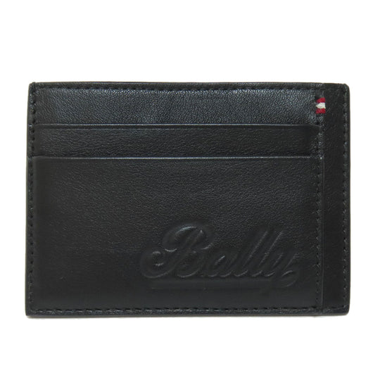 BALLY Card Case leather black logo mens(Unisex) Used Authentic