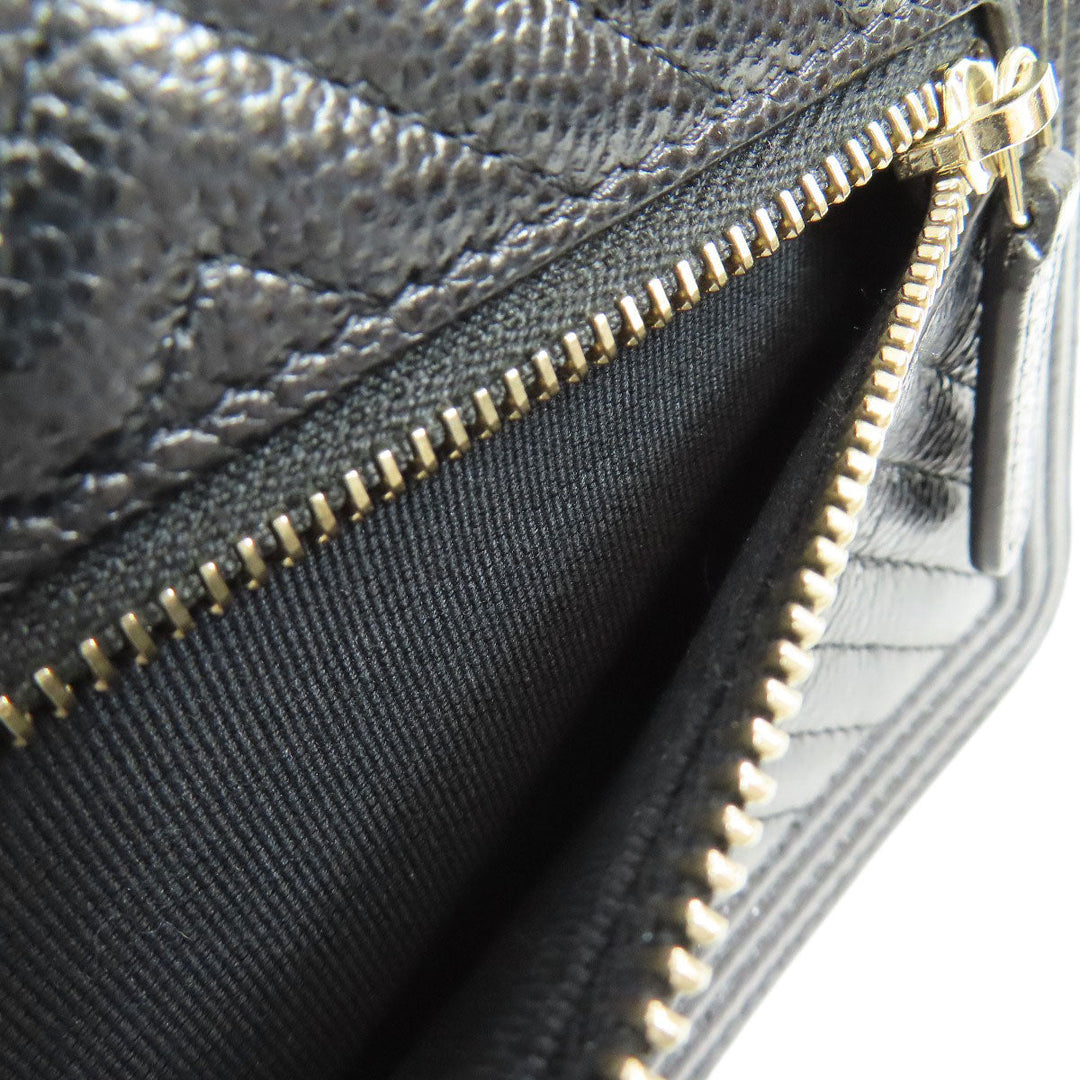 CHANEL Long Wallet Purse Grained Calfskin Skin black Chain Wallet Boy Chanel Gold Metal