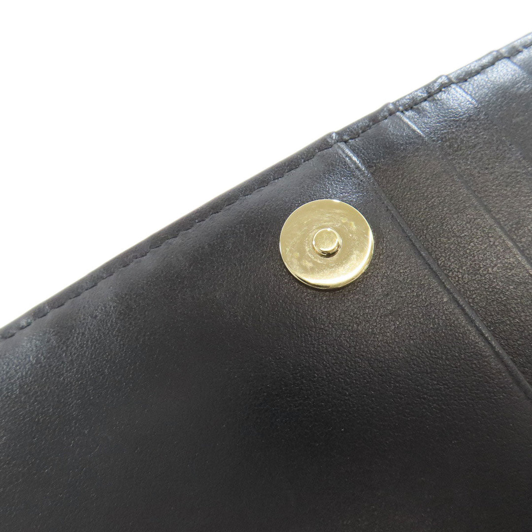 CHANEL Long Wallet Purse Grained Calfskin Skin black Chain Wallet Boy Chanel Gold Metal