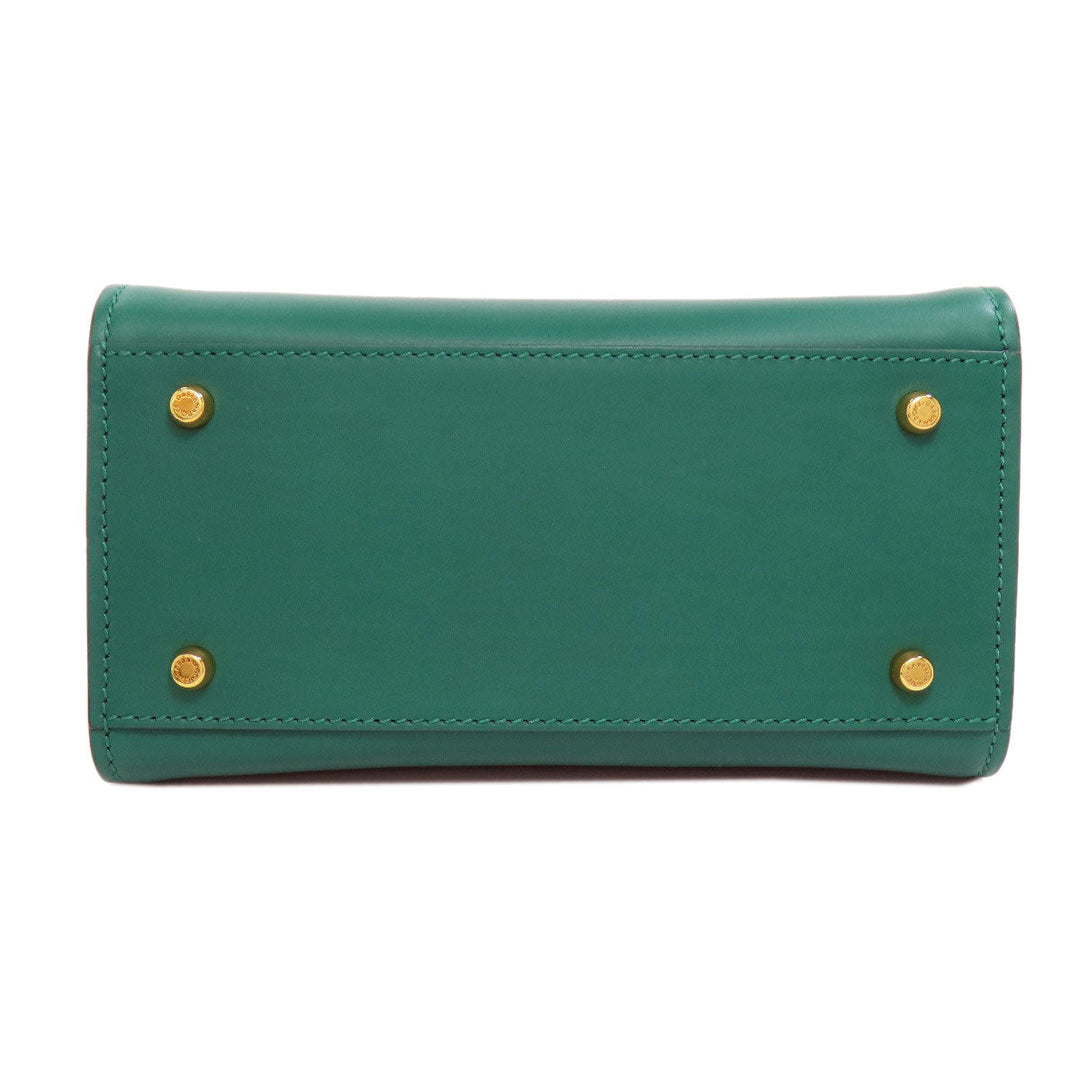 DOLCE&GABBANA Handbag leather green Sicily 62 2WAY Women Used Authentic