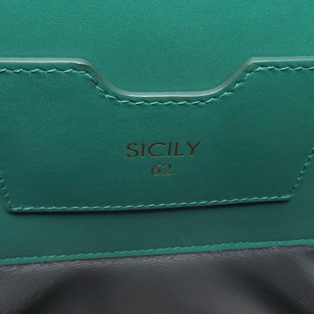 DOLCE&GABBANA Handbag leather green Sicily 62 2WAY Women Used Authentic