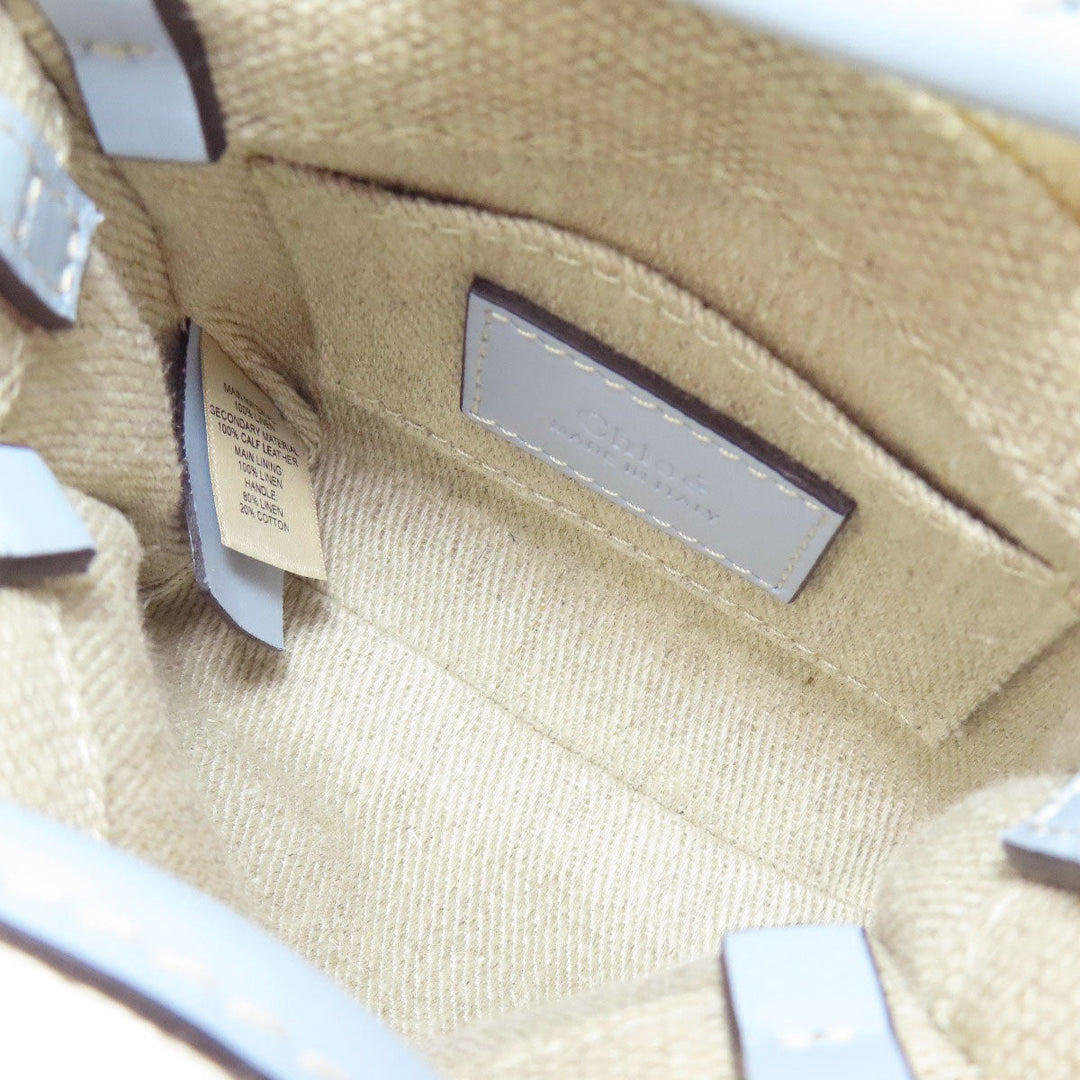 Chloe Handbag canvas beige Woody Nano 2WAY Women Used Authentic