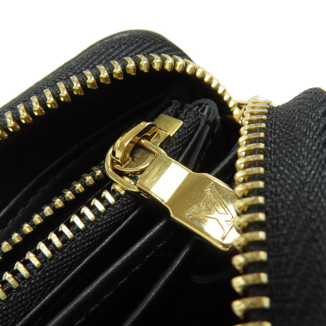 LOUIS VUITTON Long Wallet Purse M81510 Lamb leather black Zippy wallet Women Used Authentic