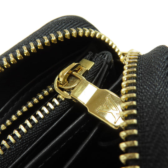 LOUIS VUITTON Long Wallet Purse M81510 Lamb leather black Zippy wallet Women Used Authentic