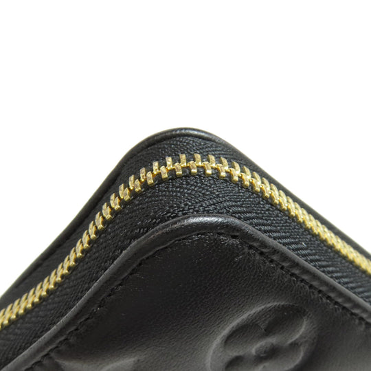 LOUIS VUITTON Long Wallet Purse M81510 Lamb leather black Zippy wallet Women Used Authentic