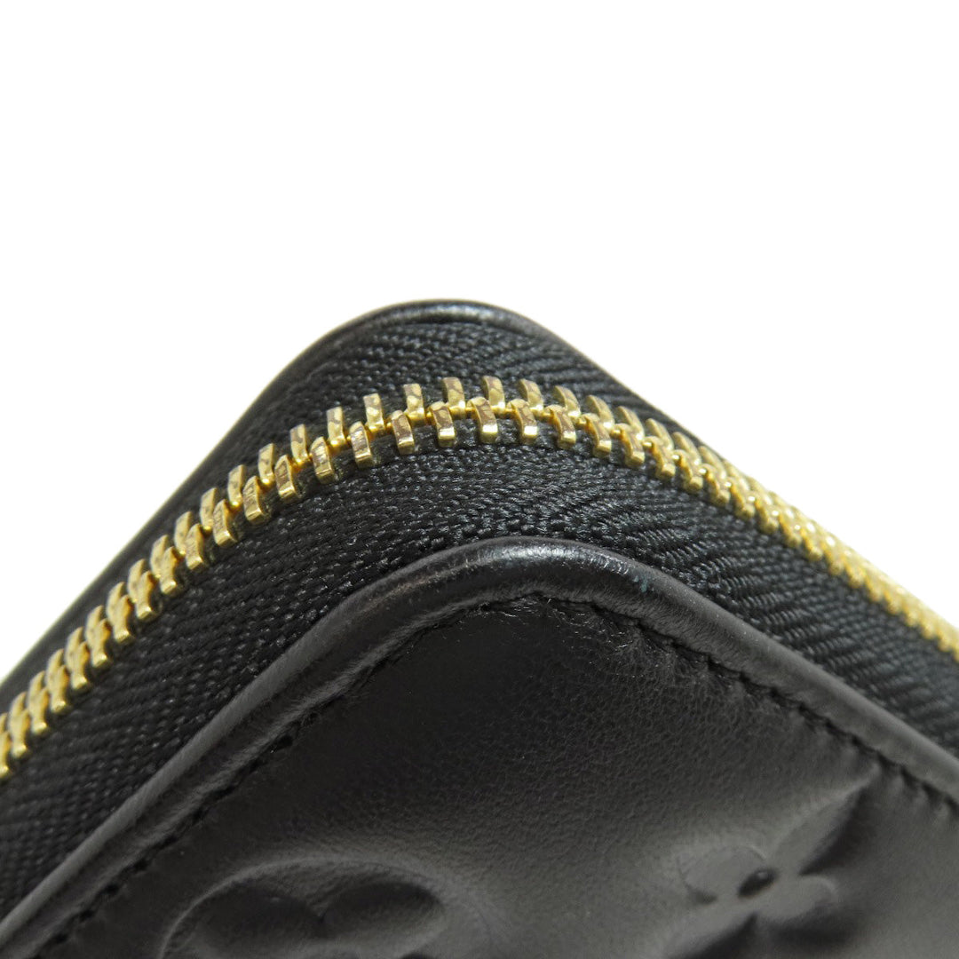LOUIS VUITTON Long Wallet Purse M81510 Lamb leather black Zippy wallet Women Used Authentic