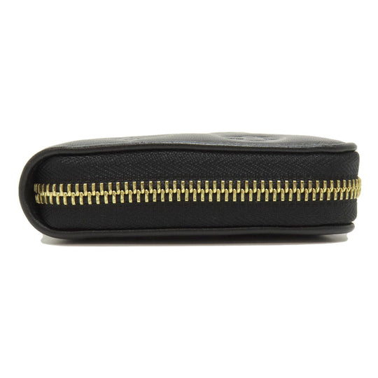 LOUIS VUITTON Long Wallet Purse M81510 Lamb leather black Zippy wallet Women Used Authentic