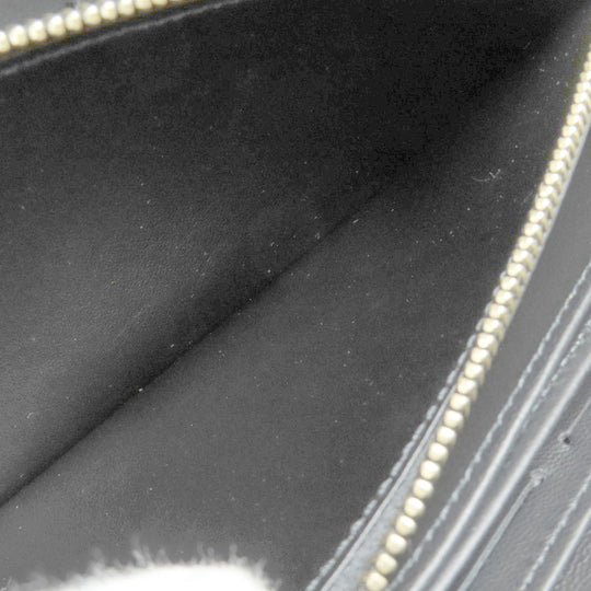 LOUIS VUITTON Long Wallet Purse M81510 Lamb leather black Zippy wallet Women Used Authentic