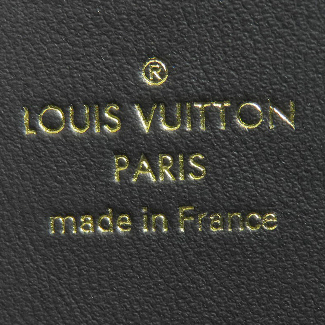 LOUIS VUITTON Long Wallet Purse M81510 Lamb leather black Zippy wallet Women Used Authentic