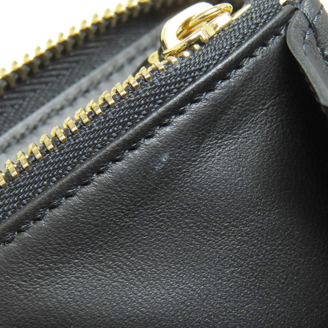 LOUIS VUITTON Long Wallet Purse M81510 Lamb leather black Zippy wallet Women Used Authentic