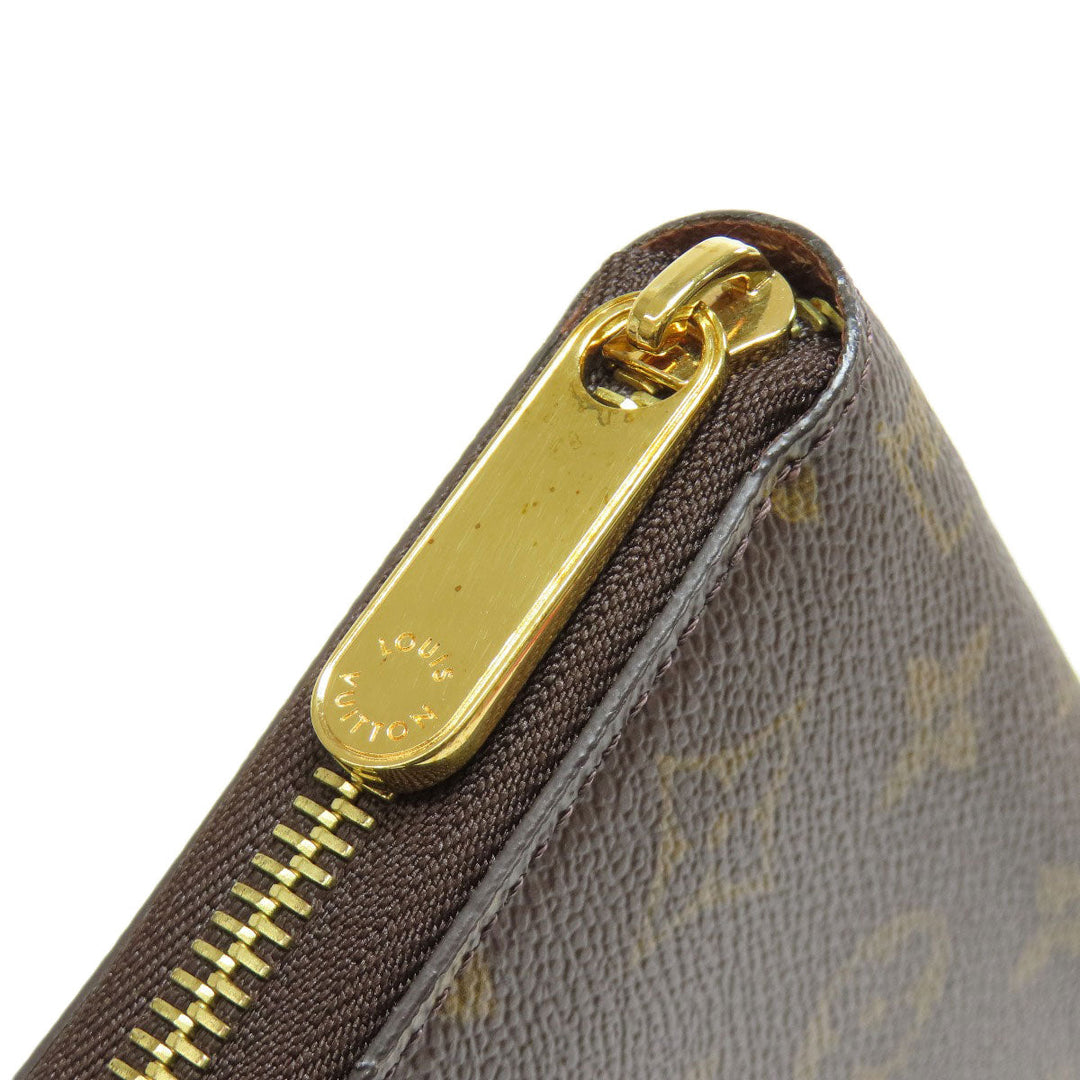 LOUIS VUITTON Long Wallet Purse M42616 Monogram canvas Brown Zippy wallet Women Used Authentic