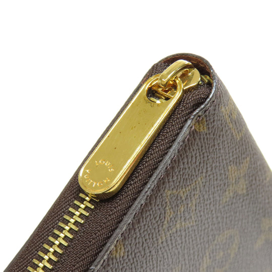 LOUIS VUITTON Long Wallet Purse M42616 Monogram canvas Brown Zippy wallet Women Used Authentic