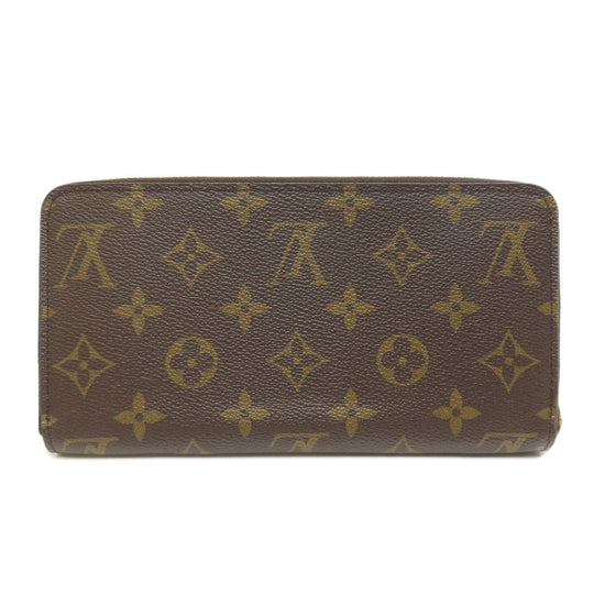LOUIS VUITTON Long Wallet Purse M42616 Monogram canvas Brown Zippy wallet Women Used Authentic