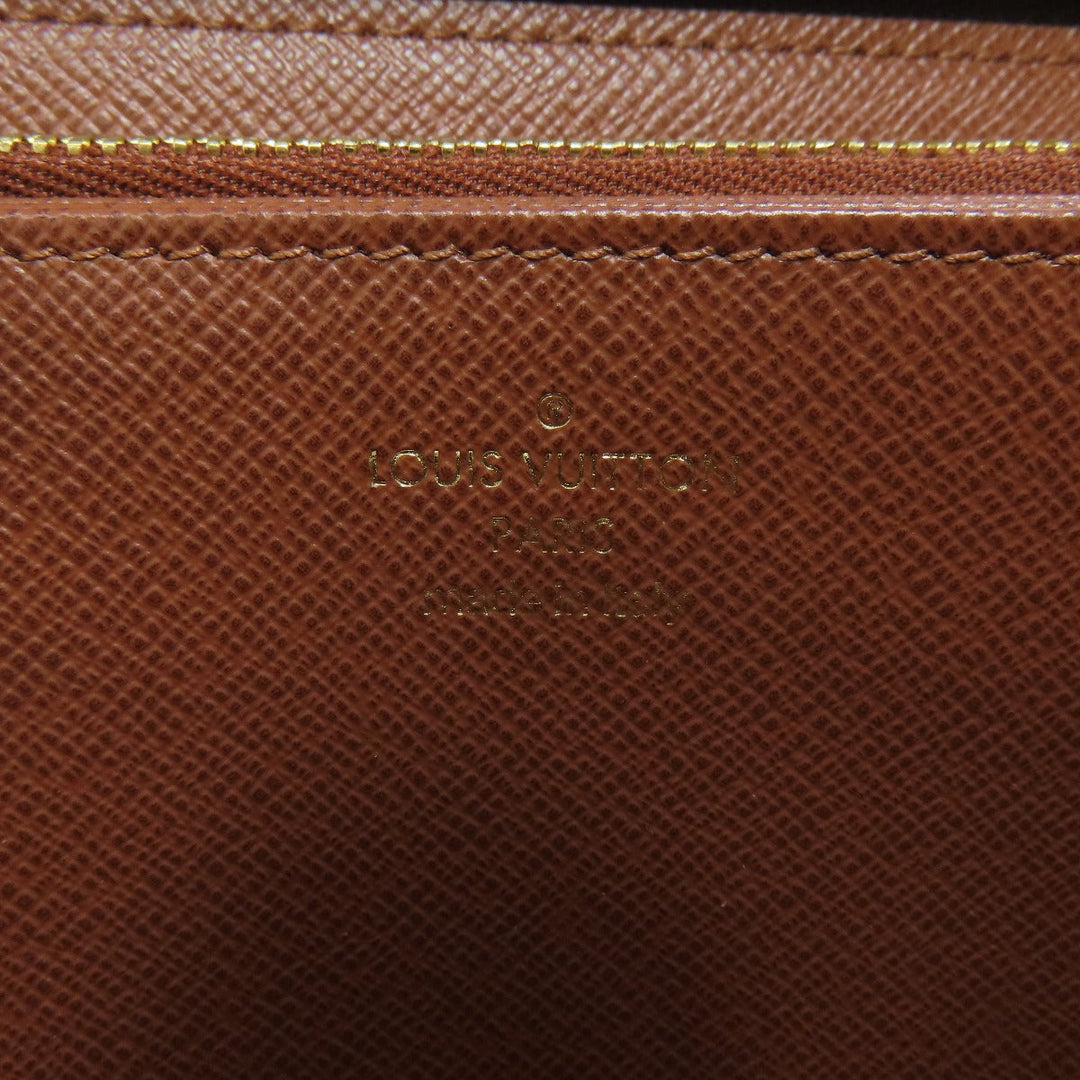LOUIS VUITTON Long Wallet Purse M42616 Monogram canvas Brown Zippy wallet Women Used Authentic