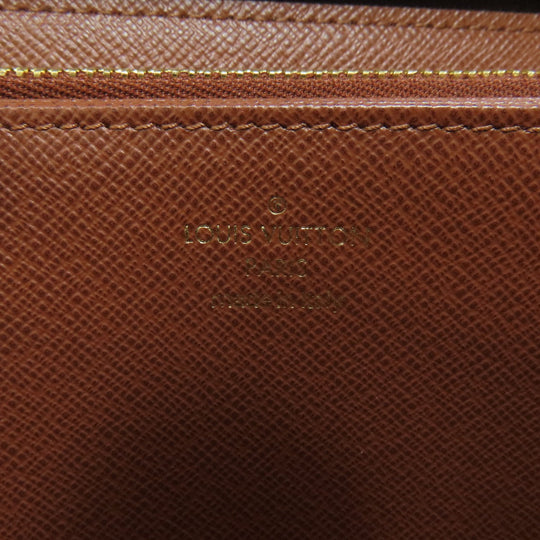 LOUIS VUITTON Long Wallet Purse M42616 Monogram canvas Brown Zippy wallet Women Used Authentic