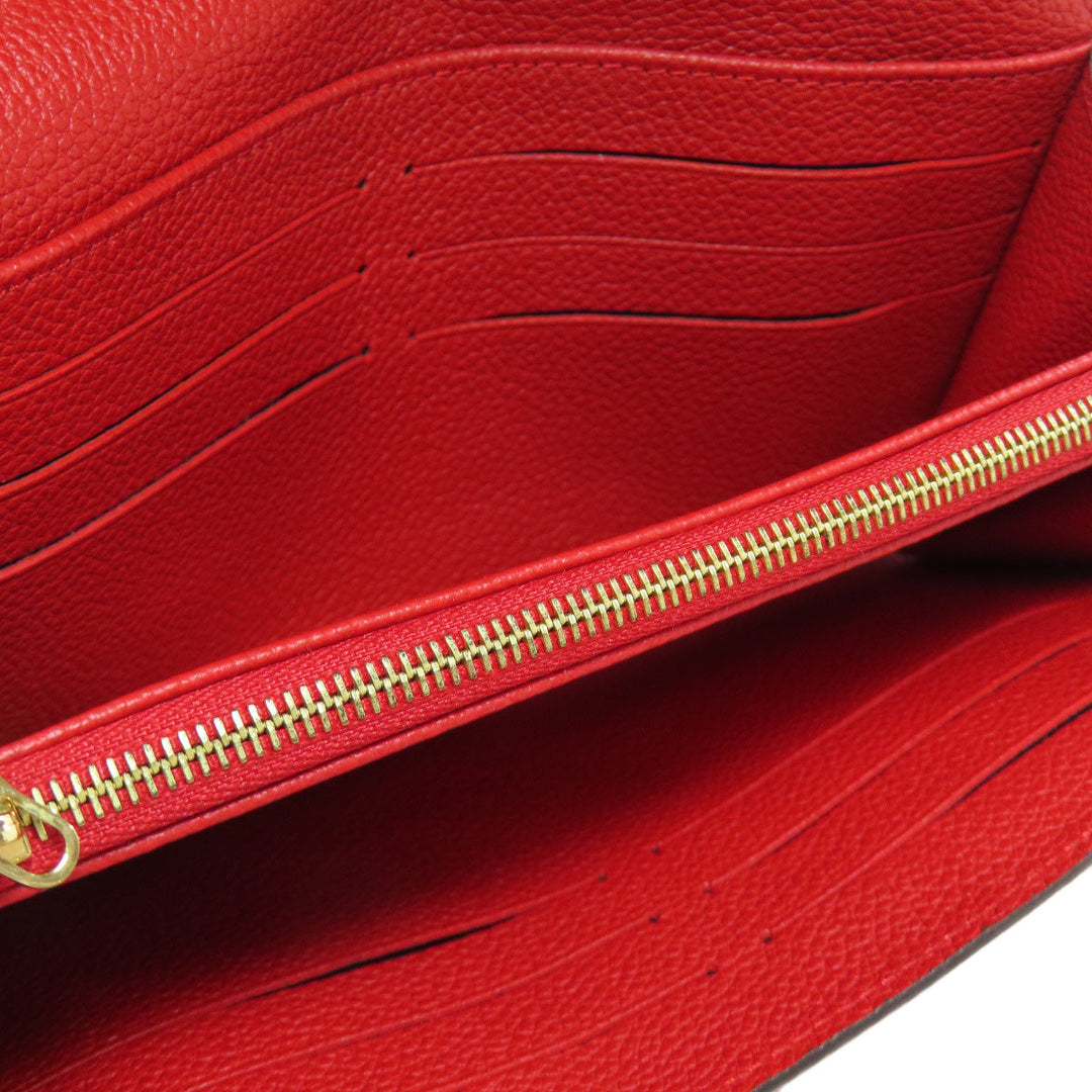 LOUIS VUITTON Long Wallet Purse M61181 Ann Platt Red Portefeuille Sara
