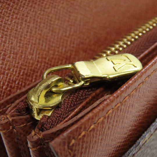 LOUIS VUITTON Bifold Wallet M61735 Monogram canvas Brown Portonet Zip Women Used Authentic