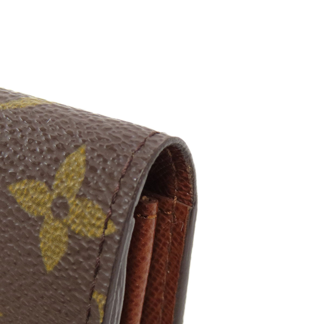 LOUIS VUITTON Bifold Wallet M61735 Monogram canvas Brown Portonet Zip Women Used Authentic