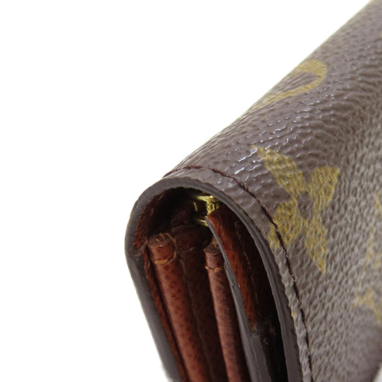 LOUIS VUITTON Bifold Wallet M61735 Monogram canvas Brown Portonet Zip Women Used Authentic