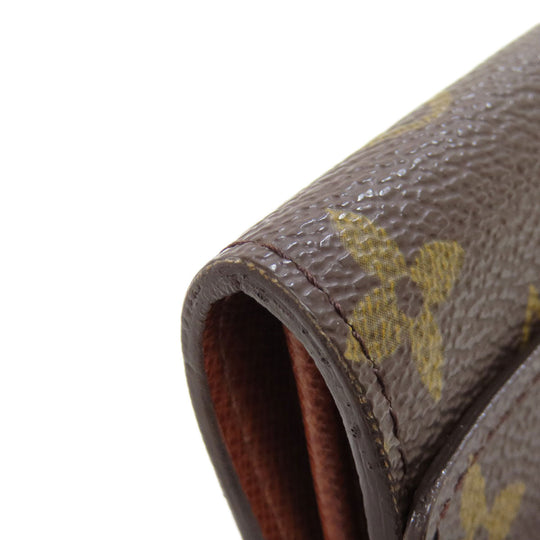 LOUIS VUITTON Bifold Wallet M61735 Monogram canvas Brown Portonet Zip Women Used Authentic